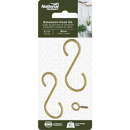 National Hardware 3-1/2'' Brass Steel Extension Hook Kit N275-123
