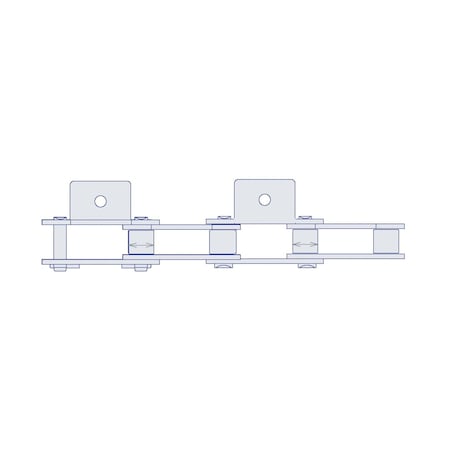 Hkk Chain HKK Double Pitch Riv Standard Conveyor w/A-1 Att Every 2nd P on Pin Link, 1.5P, .469 Dia x .5 W DC060RA1E2P