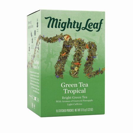 Mighty Leaf Tea Whole Leaf Tea Pouches, Green Tea Tropical, PK15 510138