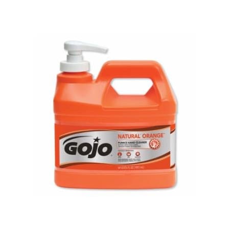 Gojo Natural Orange, Pumice Hand Cleaner, Citrus, Bottle w/Pump, 1/2 Gallon, 4PK 315-0958-04