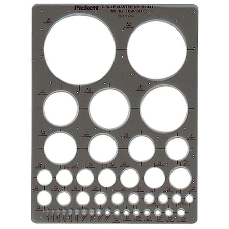 Chartpak 1204I Templates, Circles, 7" x 11 1/4", Smoke 1204I