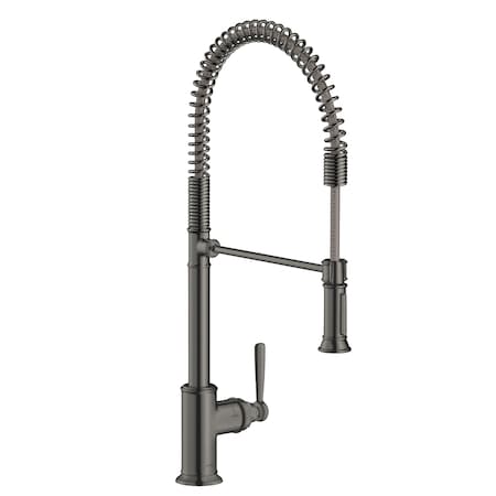 Axor Montreux Semi-Pro Kitchen Faucet 2-Spray, 1.75 GPM in Brushed Black Chrome 16582341
