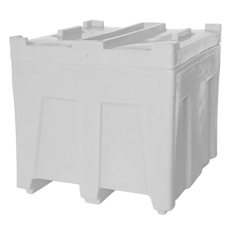 Myton Industries Stack Bulk Ship Container w/lid, 14.5 cubic ft., 800lb capacity, WHT SO-3626L WHITE