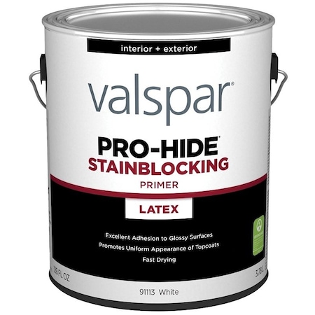 Valspar Pro-Hide 91113 Stainblocking Primer, White, 1 gal, Metal Pail 028.0091113.007