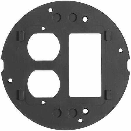 Hubbell Wiring Device-Kellems Sub-Plate, Round, Cast Aluminum, Duplex Receptacle Cover S1SPDUSL