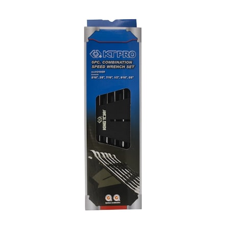 Kt Pro Tools Combination Speed Wrench Set, SAE 6 Piece A12104SR