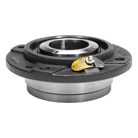 Moline Bearing 6 Holes, Circular Housing, Piloted Flange Bearing, Spherical Roller, 4-7/16 in Dia, Cast Iron, Concentric Locking Collar 29731407