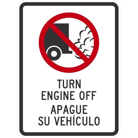 Lyle Turn Engine Off Apague Su Vehiculo (w/graphic), 18x24, Engineer Grade, White G-10089-EG_18x24