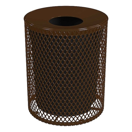 Leisure Craft Trash Can, Brown, 32 gal, Metal 32EXPLNSML-BROWN