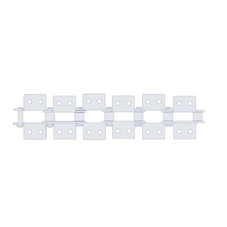 Hkk Chain HKK Double Pitch Riv Standard Conveyor w/K-2 Att on Every P, 1.5P, .469 Dia x .5 W DC060RK2EV