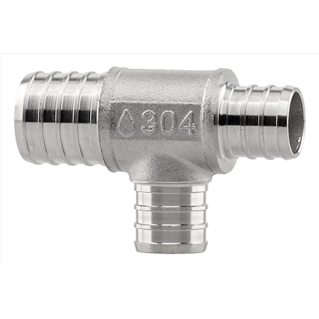 Plumbeeze 1 in. PEX X 3/4 in. D PEX Stainless Steel Tee PE-PS-T100707
