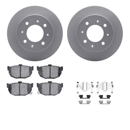 Dynamic Friction Co DFC GEOSPEC Coated Rotors with 5000 Brake Pads - Ceramic and Hardware 4512-21042