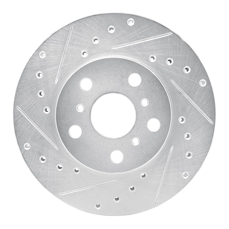 Dynamic Friction Co DFC Brake Rotor - Drilled and Slotted - Silver 631-76036L