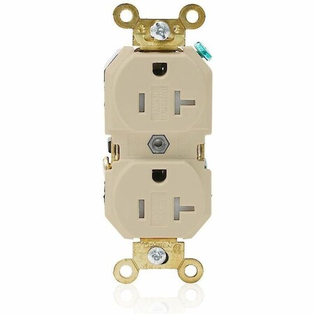 Leviton PlugsandRcptcls, 20A, 125VAC, Ivory, Nylon 5362-SGI