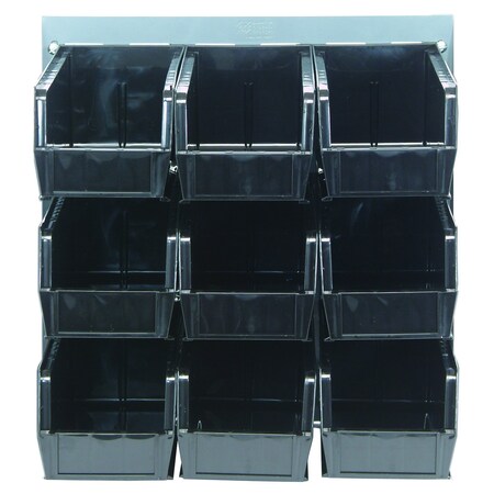 Quantum Storage Systems 18in LOUVERED PANEL UNIT W/9 BLACK BINS QLP-1819-230-9BK