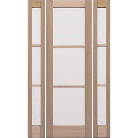 Doornmore G103, 61.25" x 98" ( 32" Door + 2x12" Side) Right Hand, Mahogany SDL 3 Lite Exterior Door G103-SW-3296-G103-SL_1-2_RI