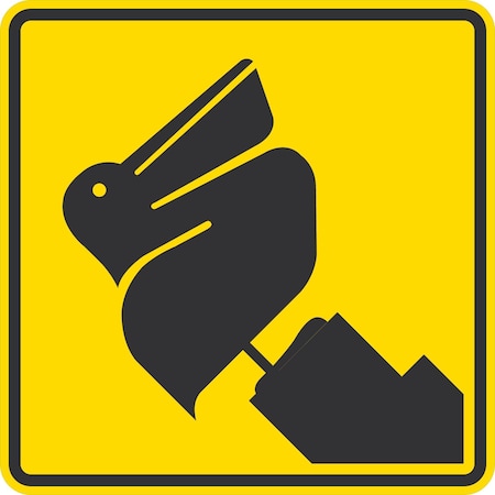 Lyle Bird Pelican Silhouette Symbol, 36x36, Engineer Grade, Yellow G-15957-EG_36x36
