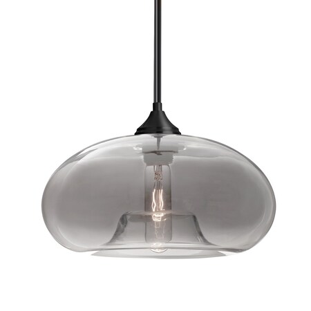 Besa Lighting Besa Bana Pendant, Smoke, Black Finish, 1x 60W MAX E26 Base 1TT-BANASM-BK