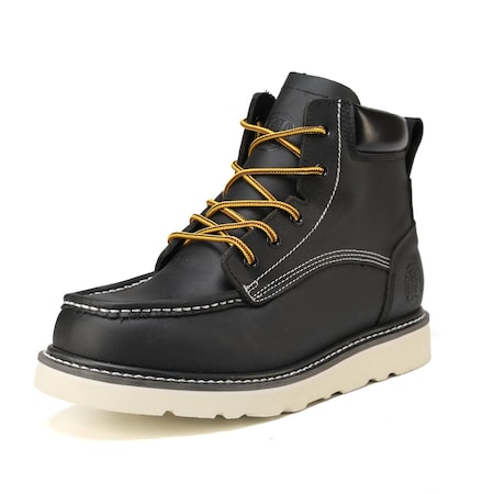 Handpoint Mens 6 in Soft Toe Work Boots-Water Resistant Black Leather Safety Boots, EH Rated, 8.5 HVB304-D-8.5