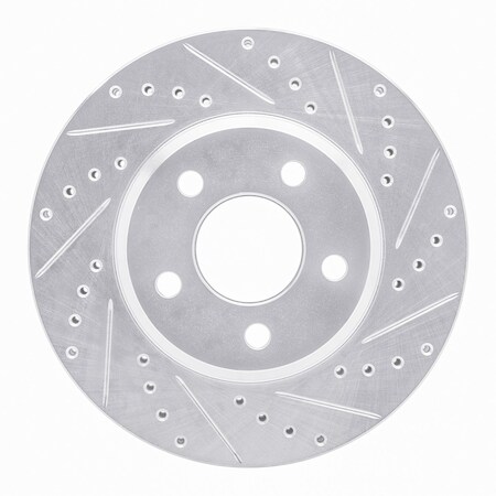 Dynamic Friction Co DFC Brake Rotor - Drilled and Slotted - Silver 631-47032R