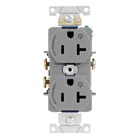 Leviton PlugsandRcptcls, 20A, 125VAC, Gry, Nylon, PK1 5362-S2G