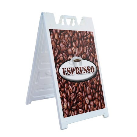 Signmission Espresso, A-Frame & 2 Sign Inserts, Heavy-Duty Plastic Frame SBHD-C-2436-Espresso