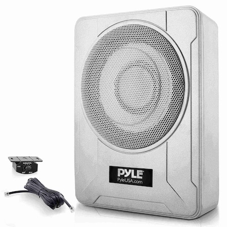 Pyle Pyle 8-Inch Low-Profile Amplified Subwoofer System, 600W, Compact Enclosed Active Marine Subwoofer PLMRSBA8