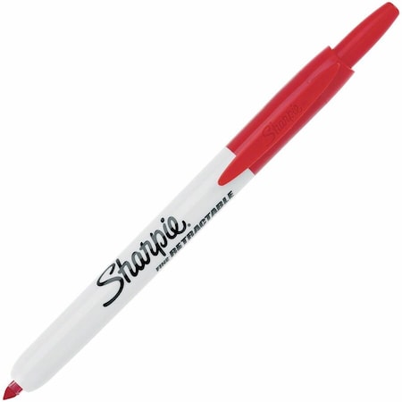 Sharpie Permanent Marker, Red, Fine Tip, Retractable, 12 PK 32702