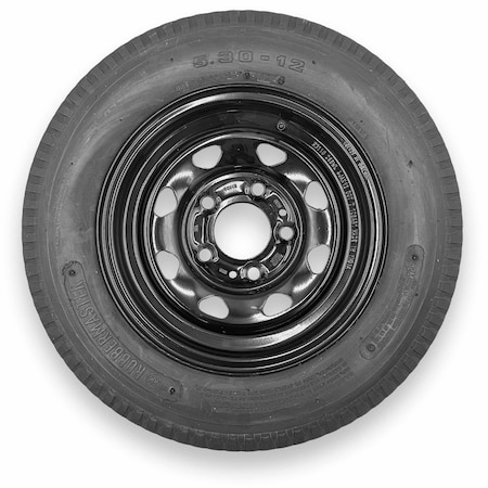 Rubbermaster - Steel Master 5.30-12 6 Ply 5 On 4.5 Bolt, Black Wheel Assemblies 599175BLK