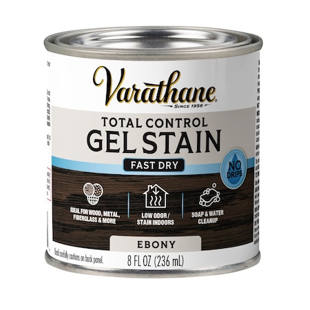 Varathane One Step Water-Based Gel Wood Stain, Ebony, 1/2 Pint 245299