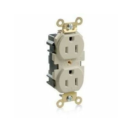 Leviton Lev-Lok Industrial Grade Duplex Receptacle, 15 Amp, 125 Volt M5262-I