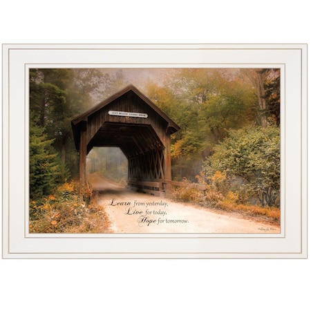 Homeroots Live for Today 1 White Framed Print Wall Art 405556
