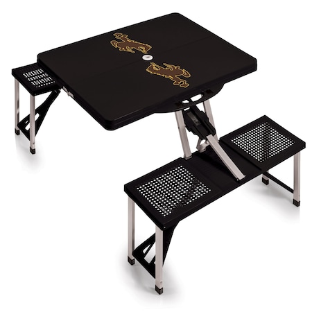 Picnic Time Family Of Brands Wyoming Cowboys - Picnic Table Portable Folding Table, Black 811-00-175-694-0