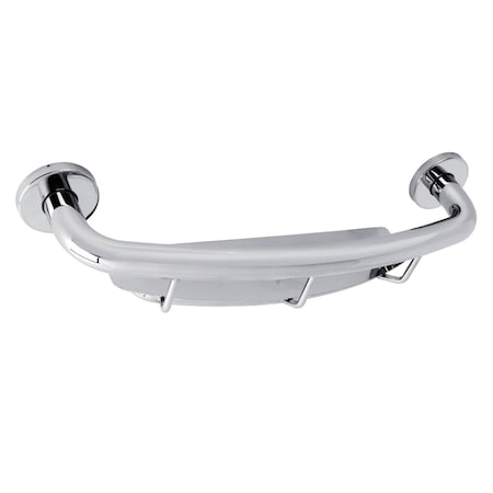 Kingston Brass 18" x 1-1/4" O.D. Stainless Steel Grab Bar with Shelf, Polished Chrome GBS1854CS1