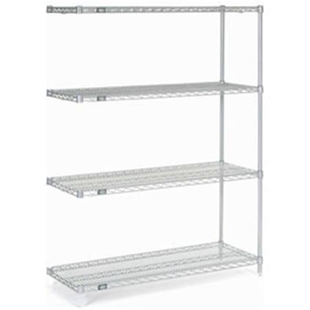 Nexel Add-On Poly-Z-Brite Wire Shelving, 48 x 18 x 63 in. 189304