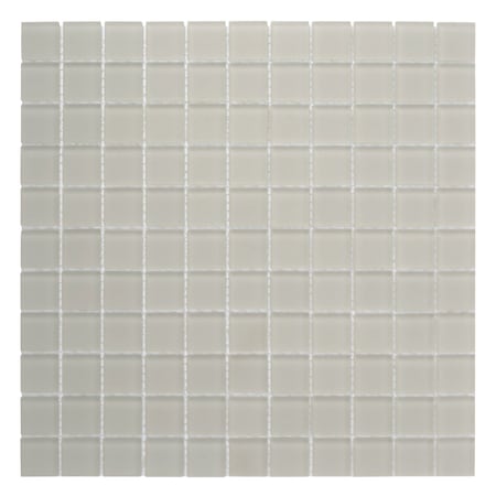 Apollo Tile 10 pack Warm Greige 11.8 in. x 11.8 in. 1 in. x 1 in. Matte Glass Mosaic Floor and Wall Tile 9.67 sq. ft./case APLA88085M 1X1A