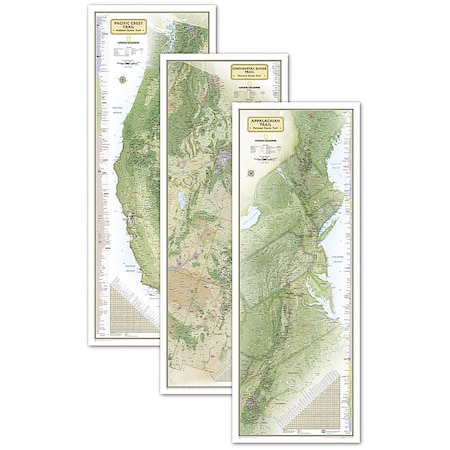 National Geographic Triple Crown of Hiking Map in Gift Box, 18'' x 48'' RE01021207X