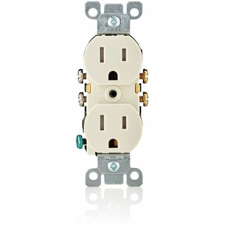 Leviton Tamper-Resistant Duplex Receptacle, 15 Amp, 125 Volt T5320-T