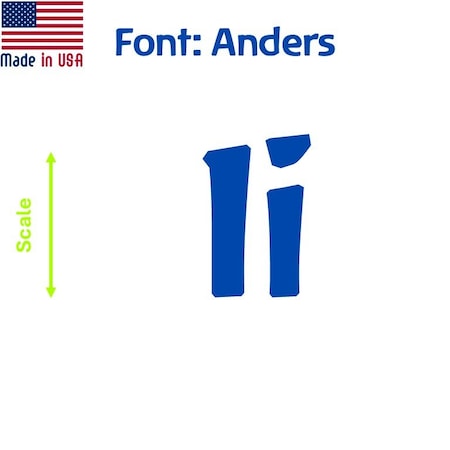 Aacc Self-Adhesive Vinyl Letter: i, Scale: 7 cm. Color: Blue Font: Anders by, 12PK AACC-Anders-li-Blue-M7x12