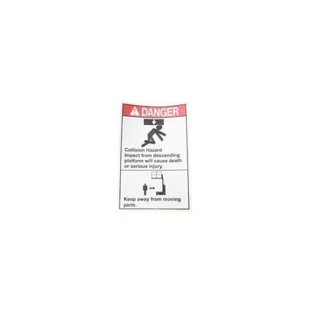 Genie REPLACEMENT DECAL DANGER COLLISION HAZARD 82975