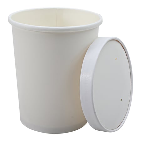 Empress Paper Food / Soup Container w/ Lid 32 oz White Combo EFC-32-COMBO