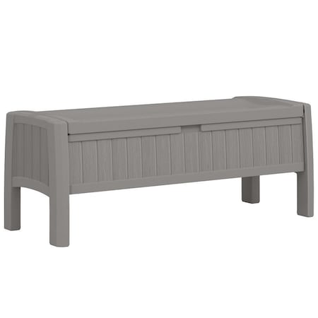 Suncast Outdoor Bench with Storage, 46 in W, 18 in D, 18 in H, 2 Seating, Resin Seat BMBN1200DG