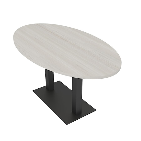 Skutchi Designs Oval Conference Table With Power Unit, 36 in W, 60 in L, Ivory HAR-OVL-36X60-DOU.BK-K458-NA