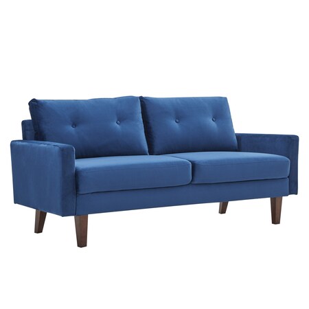 Homeroots Blue Velvet Modern Tufted Modular Sofa 473440
