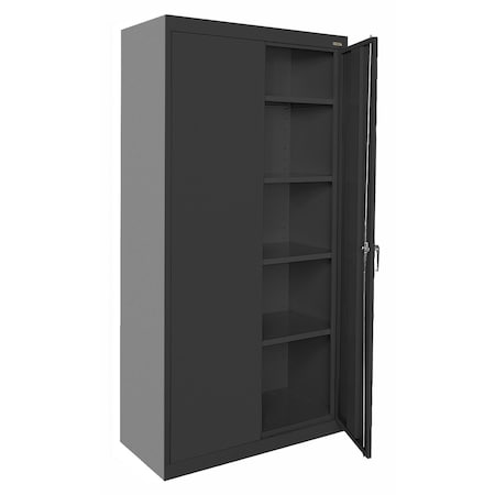 Sandusky Lee Shelving Storage Cabinet, 72 in H, 36 in W, 18 in D, Swing, Keyed, Black, 4 Shelves, 0 Drawers CA41361872-09