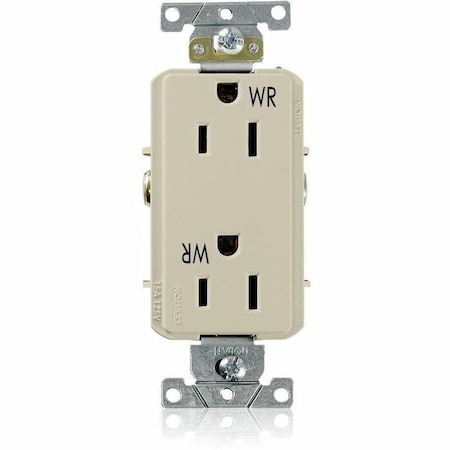 Leviton Receptacle Outlet, 15A, Ivory, 125V WDR15-I