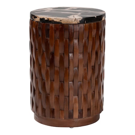 Bali & Pari Lavanya Petrified Wood End Table 269-14668-ZORO