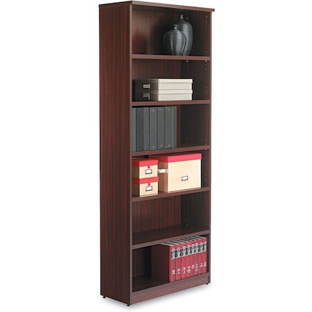 Alera Bookcase with 6 Shelves - 31-3/4"W x 14"D x 80-3/8"H - Mahogany - Valencia Series ALEVA638232MY