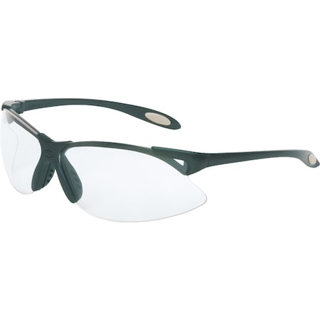 Uvex Semi-Rimless Gray Safety Glasses with Clear Lens and Anti-Scratch, Hard Coating A900