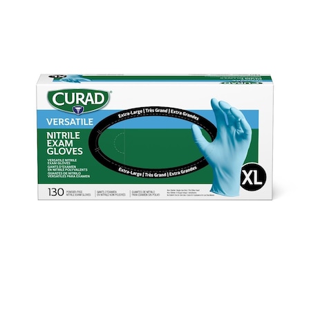 Medline CURAD Textured Nitrile Exam Gloves, Size XL, 130PK CUR9317H